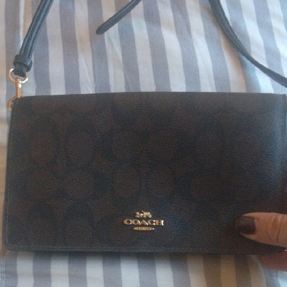 Coach Dark Brown Signature Crossbody Bag - Picture 2 of 5